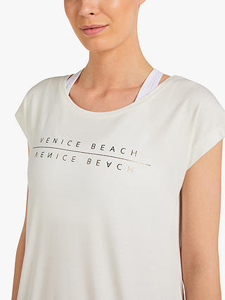 Venice Beach Wonder Short Sleeve Gym Top, Cloud White