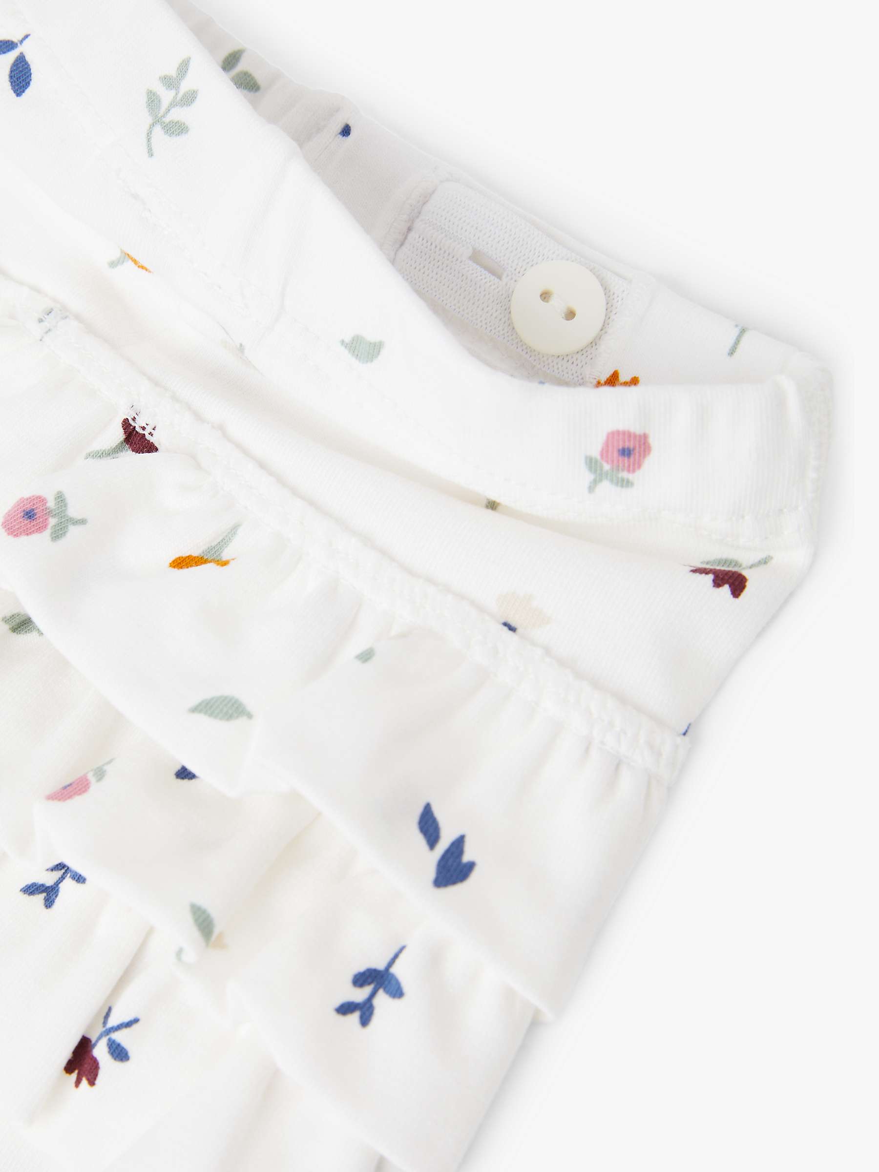 Buy Polarn O. Pyret Baby Ruffle Floral Leggings, White Online at johnlewis.com