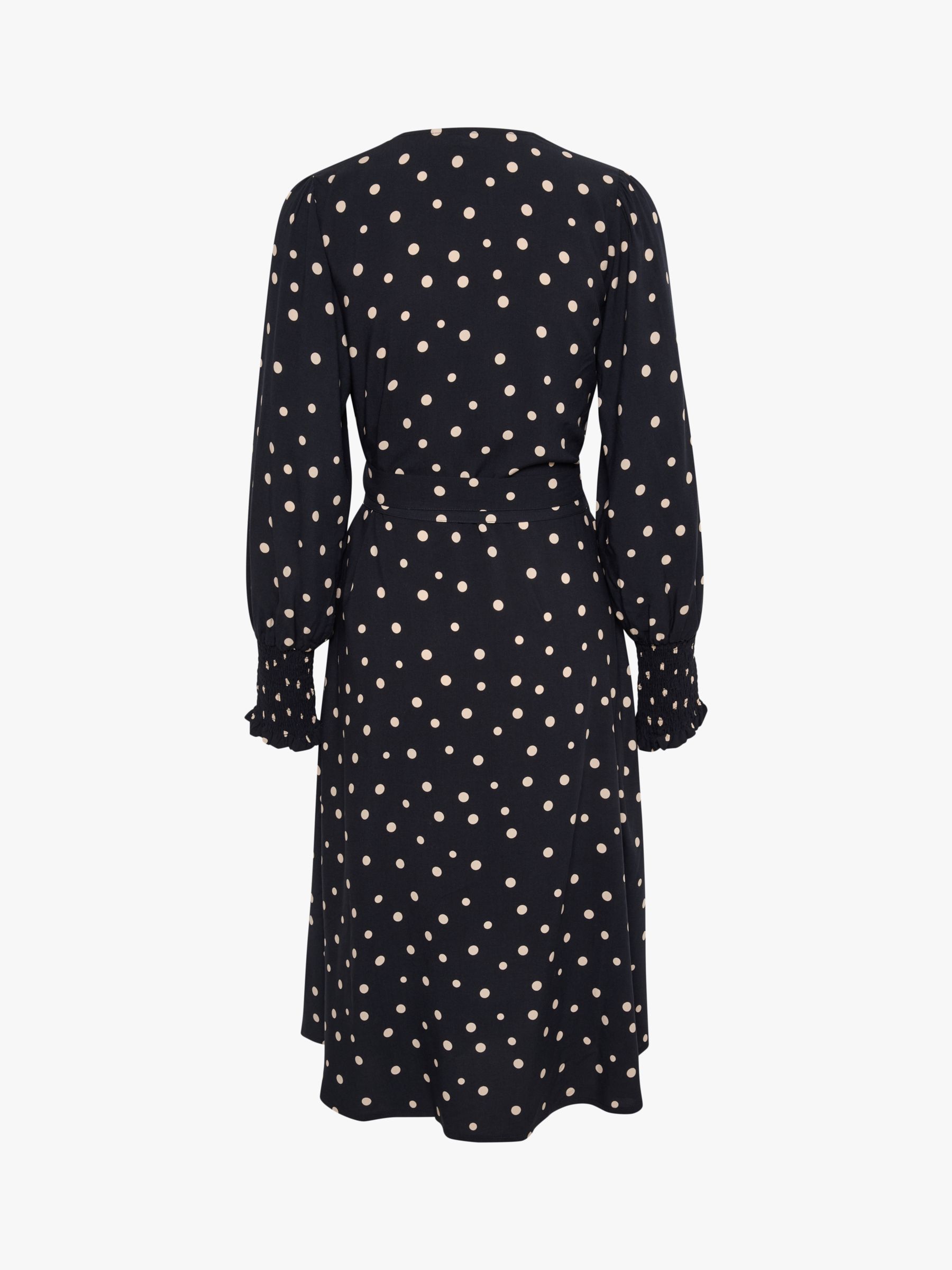 Buy Part Two Rani Long Sleeve Midi Dress, Dark Navy Dot Online at johnlewis.com