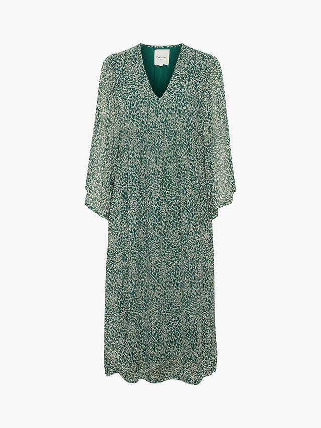 Part Two Raima Granite Print Loose Georgette Midi Dress, Green