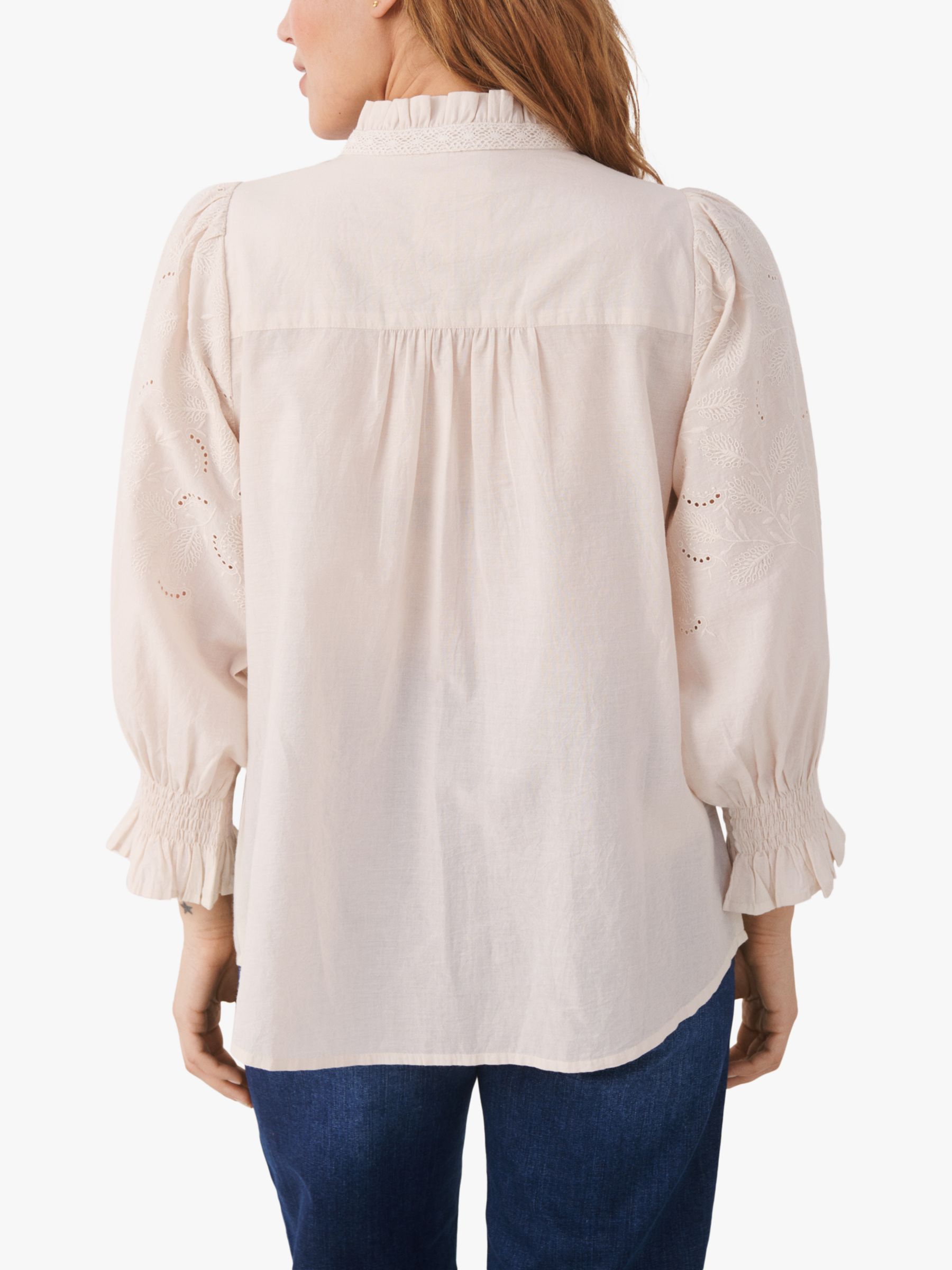 Part Two Women's Kilja Cotton Embroidered Shirt, Whitecap Gray at John ...