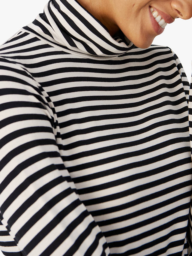 Part Two Efinas Stripe Long Sleeve Top, Black/White