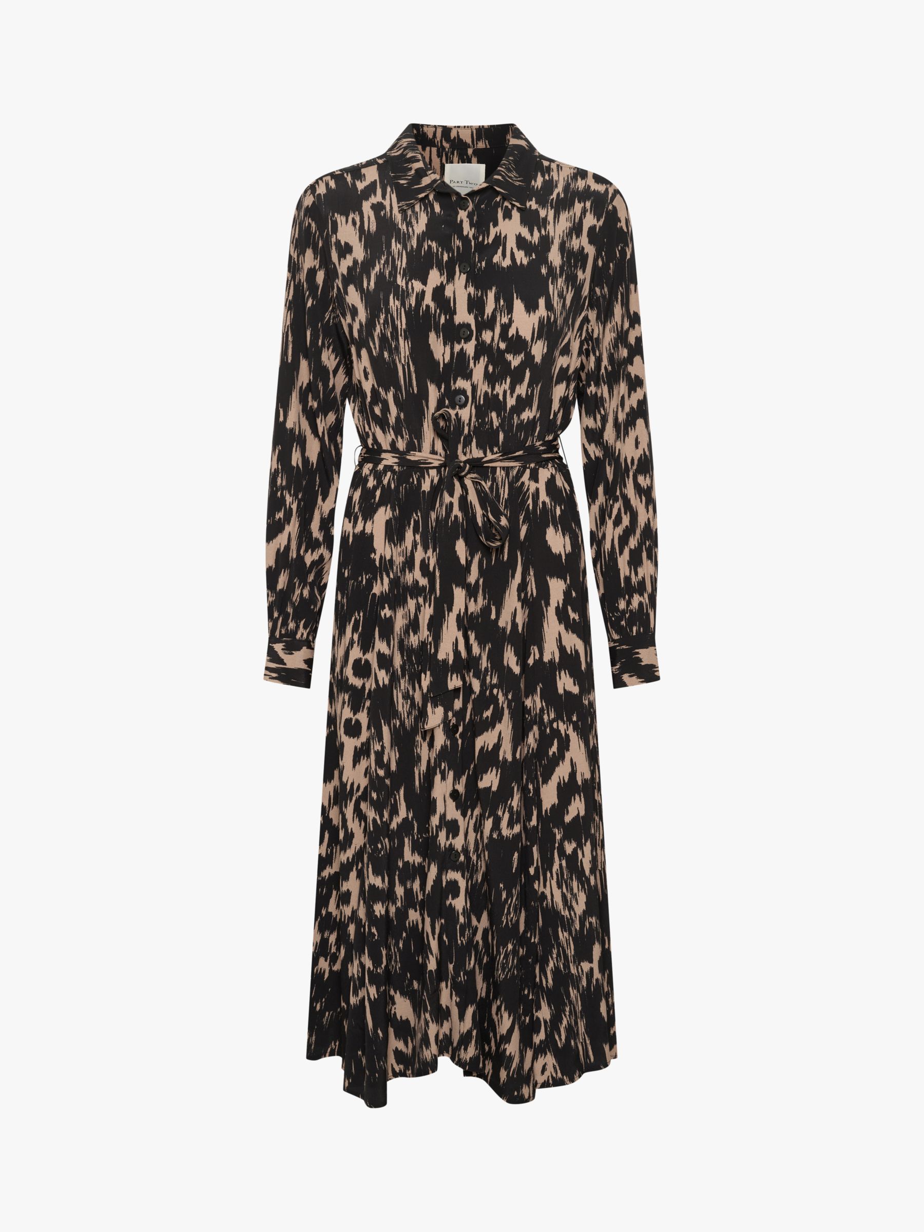 Buy Part Two Romy Long Sleeve Midi Dress, Black Ikat Print Online at johnlewis.com