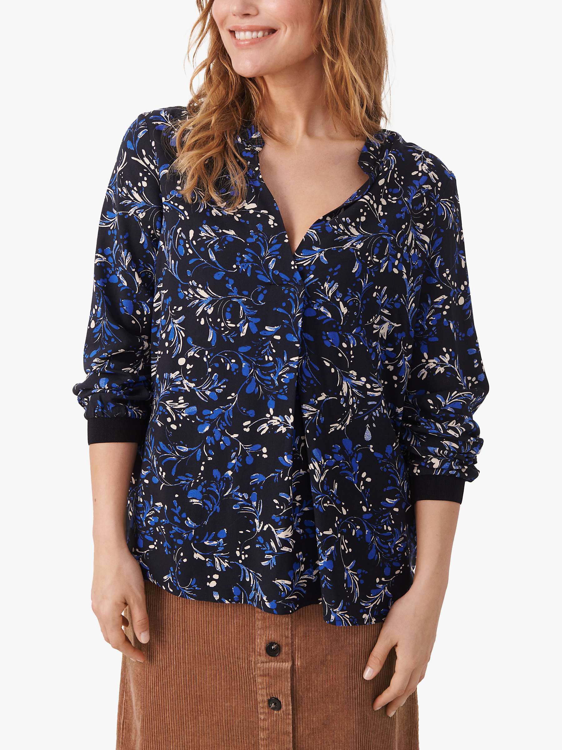Buy Part Two Tonnie Long Sleeve Print Blouse, Dark Navy Marble Online at johnlewis.com