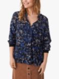 Part Two Tonnie Long Sleeve Print Blouse, Dark Navy Marble