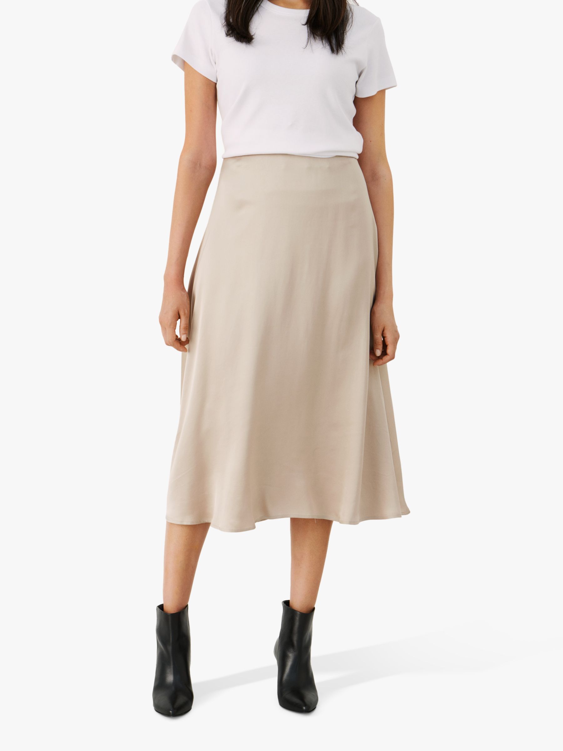 Part Two Liyann Midi Skirt, Feather Gray at John Lewis & Partners