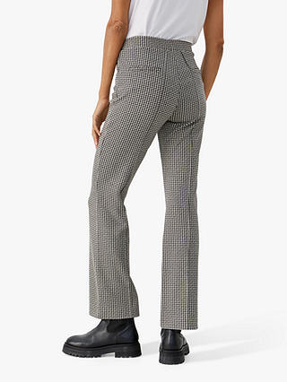 Part Two Pontas Straight Leg Jersey Trousers, Black Houndstooth