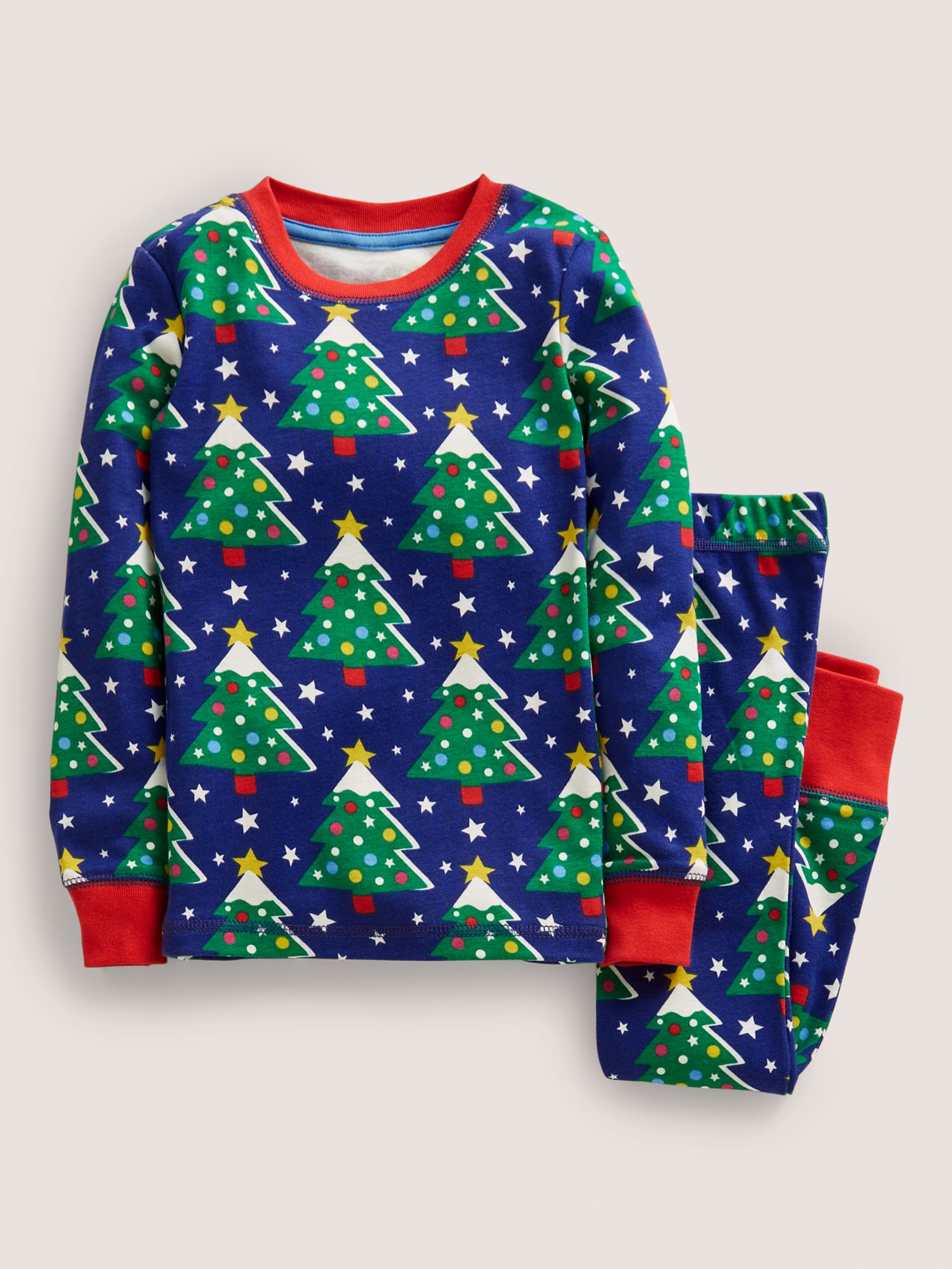 Woedend premie Gemakkelijk Mini Boden Kids' Christmas Tree Glow-in the Dark Snug Pyjama Set, Blue