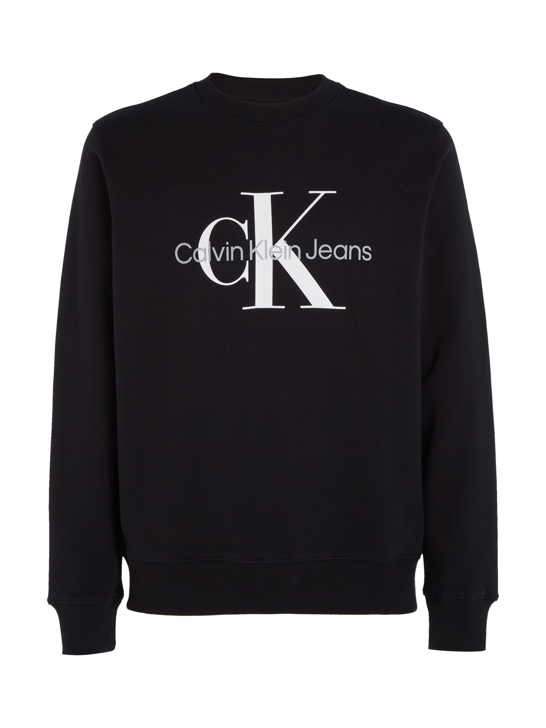Calvin Klein Jeans Core Monogram Logo Cotton Sweatshirt, Ck Black