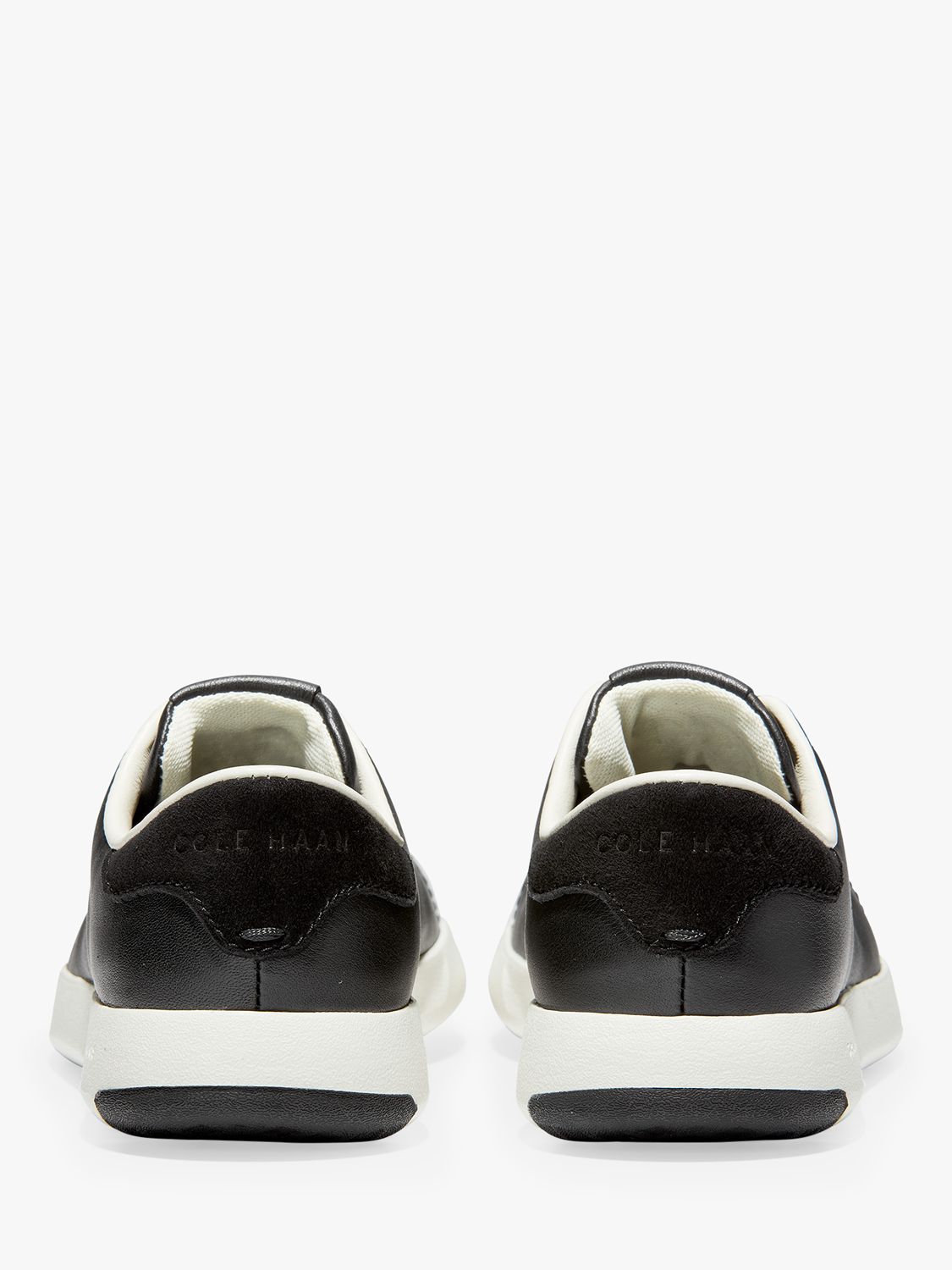 Cole Haan Grandpro Leather Tennis Trainers, Black at John Lewis & Partners