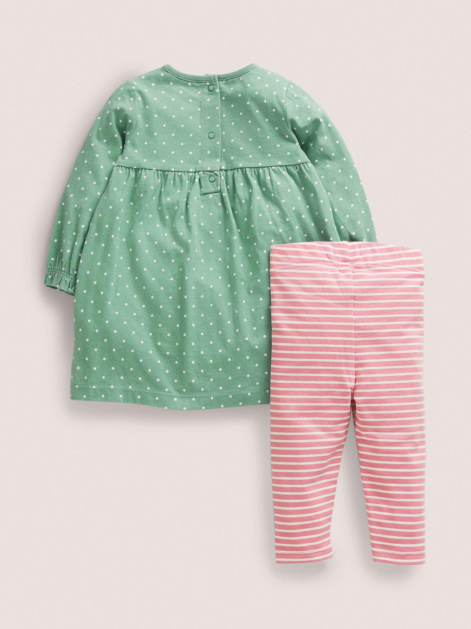 Buy Mini Boden Baby Festive Friend Appliqué Dress & Leggings Set, Green Online at johnlewis.com