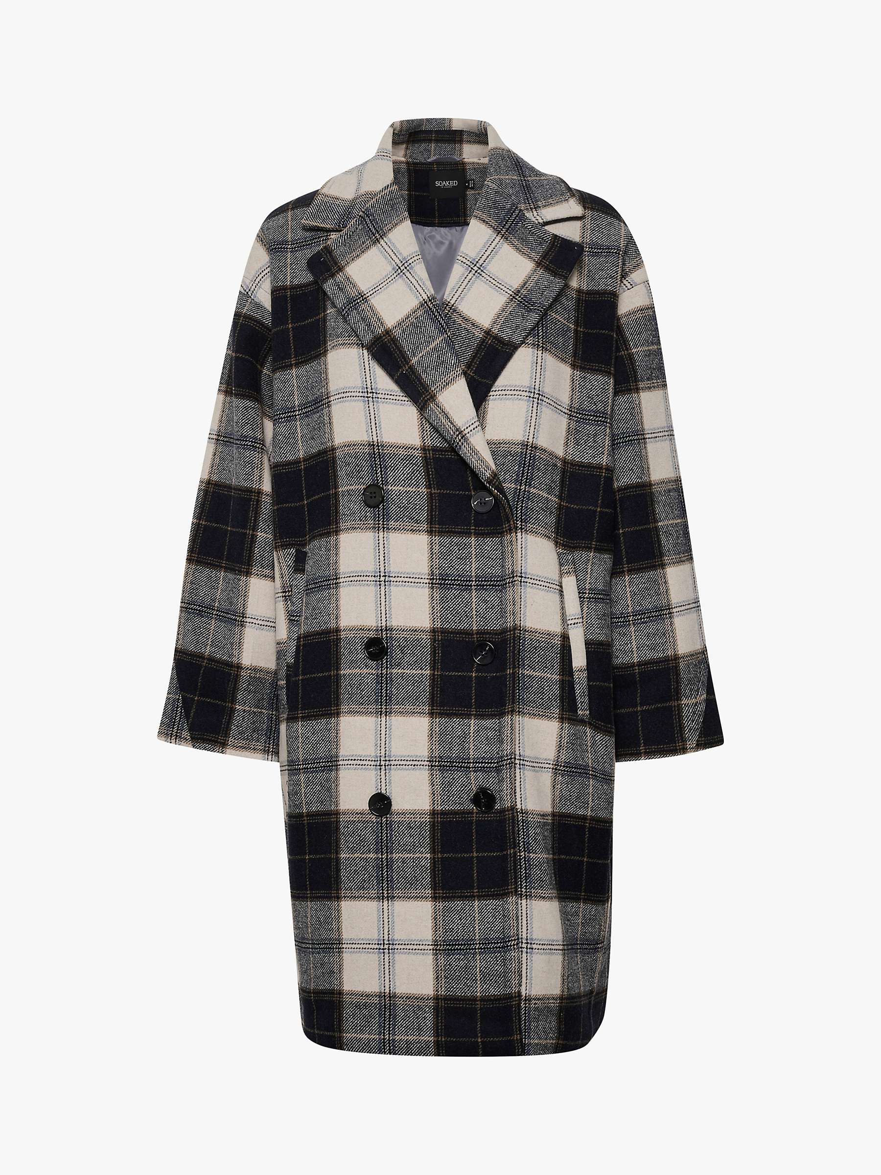 Buy Soaked In Luxury Gael Check Coat, Night Sky/White Online at johnlewis.com