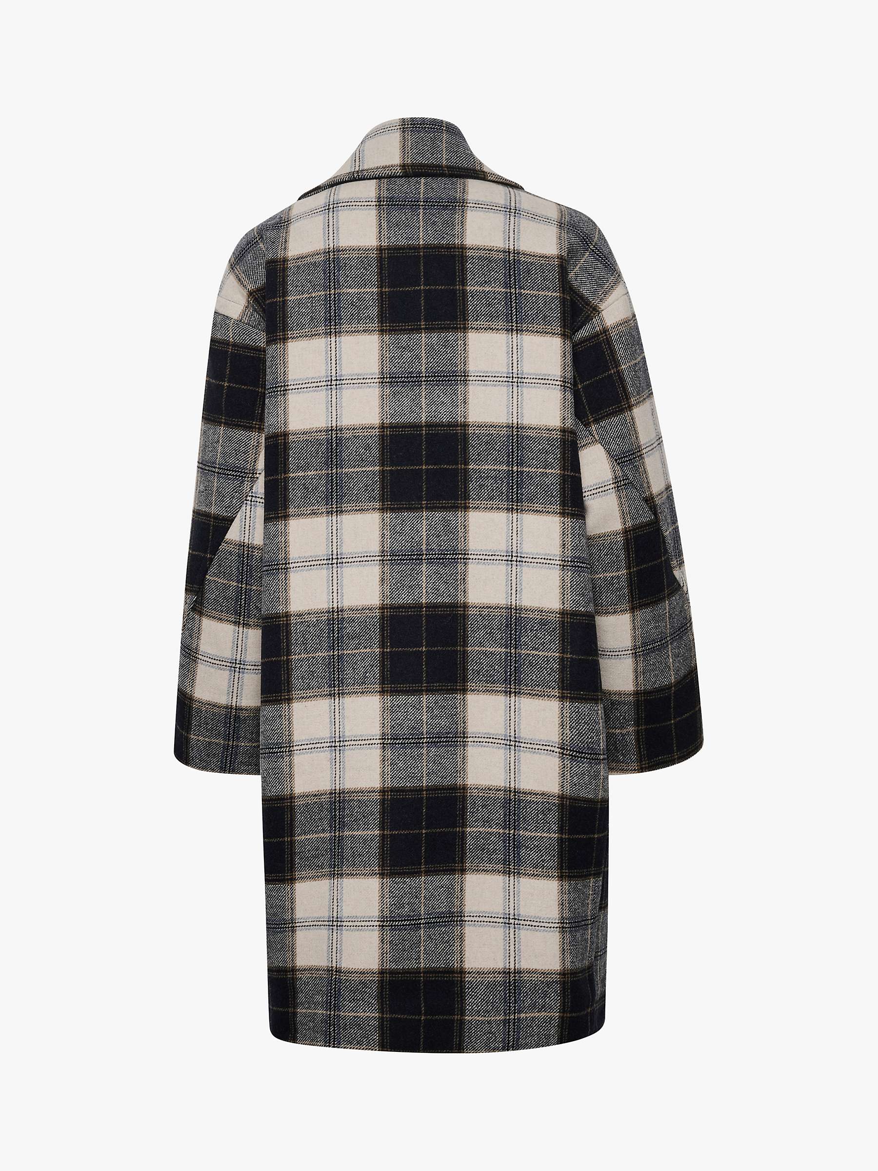 Buy Soaked In Luxury Gael Check Coat, Night Sky/White Online at johnlewis.com