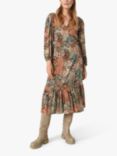 Soaked In Luxury Sylvia Ditsy Print Wrap Midi Dress, Lantana