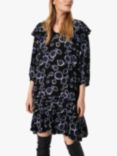 Soaked In Luxury Zaya Drop Waist Floral Knee Length Dress, Black Graphic Flower