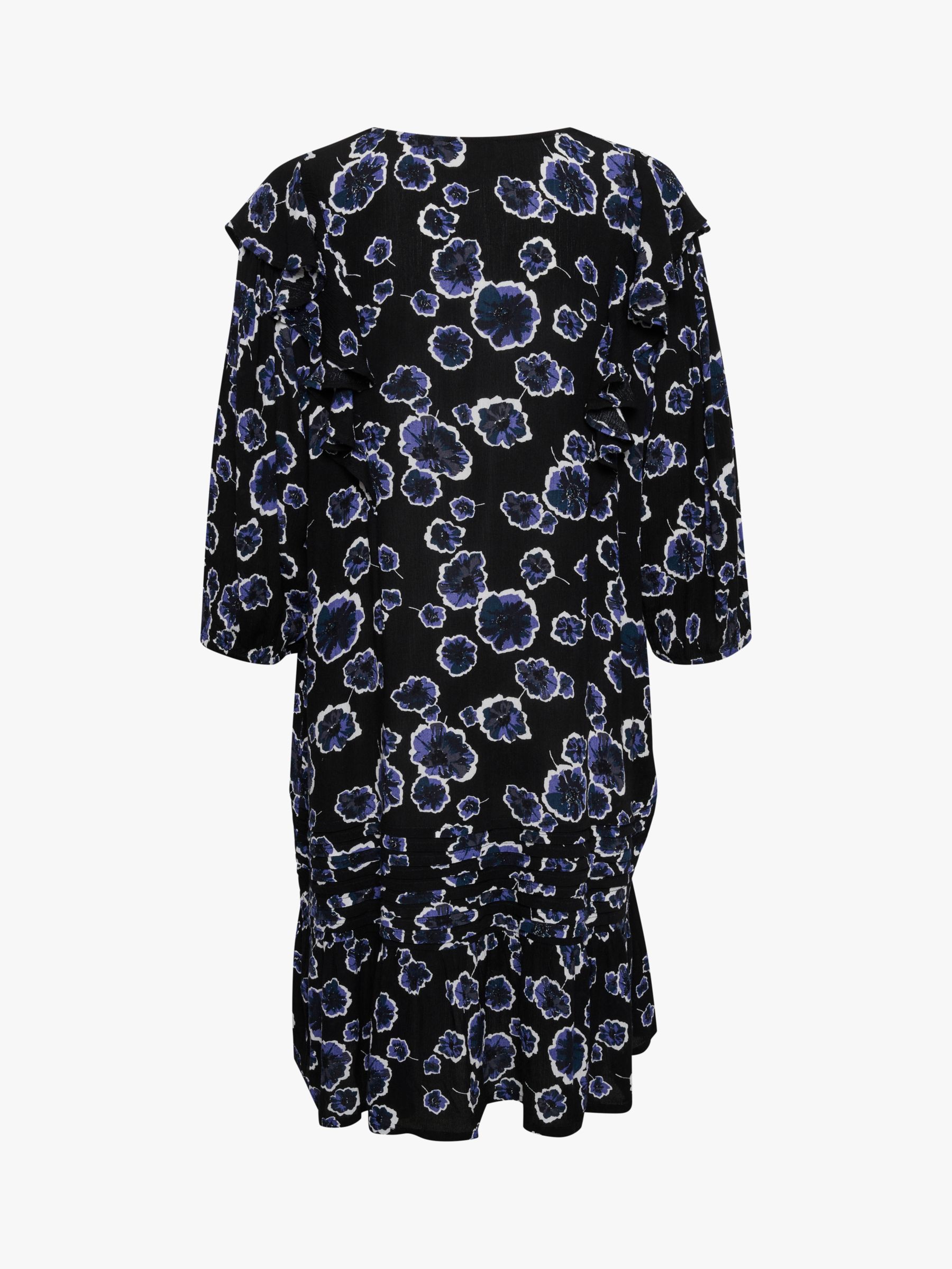 Buy Soaked In Luxury Zaya Drop Waist Floral Knee Length Dress, Black Graphic Flower Online at johnlewis.com