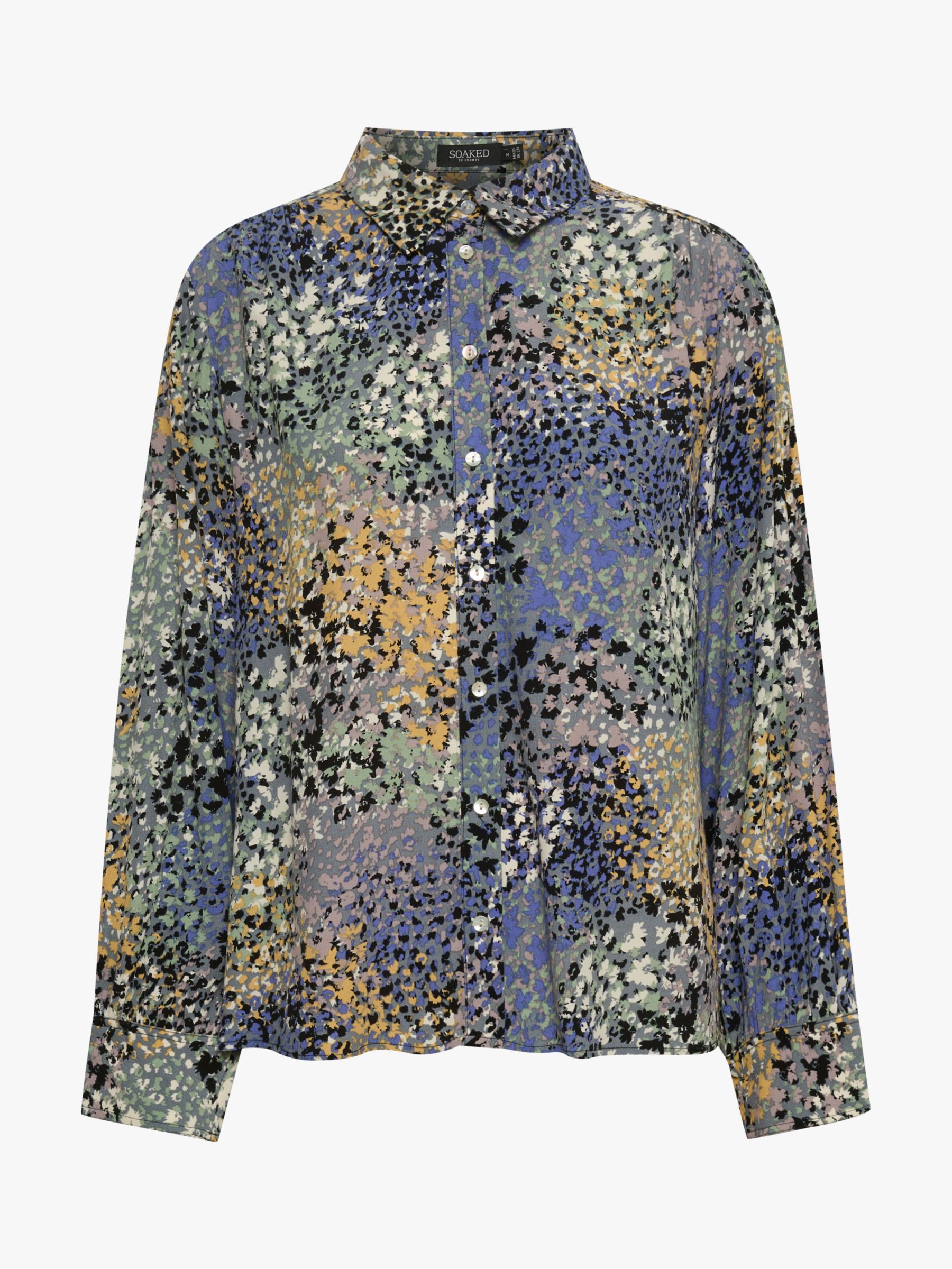 Soaked In Luxury Sylvia Floral Shirt, Sedona Sage at John Lewis & Partners