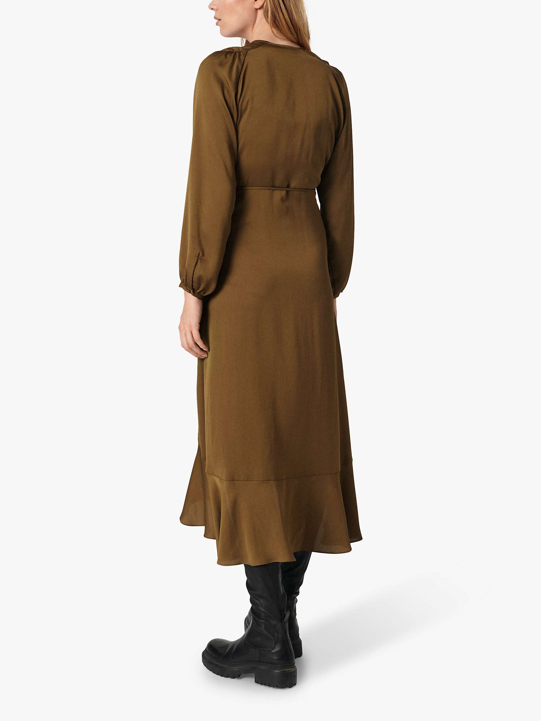 Buy Soaked In Luxury Karven Long Sleeve Ruffle Wrap Midi Dress, Beech Online at johnlewis.com