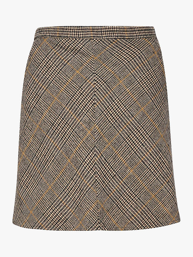 Soaked In Luxury Yara Check Mini Skirt, Brown