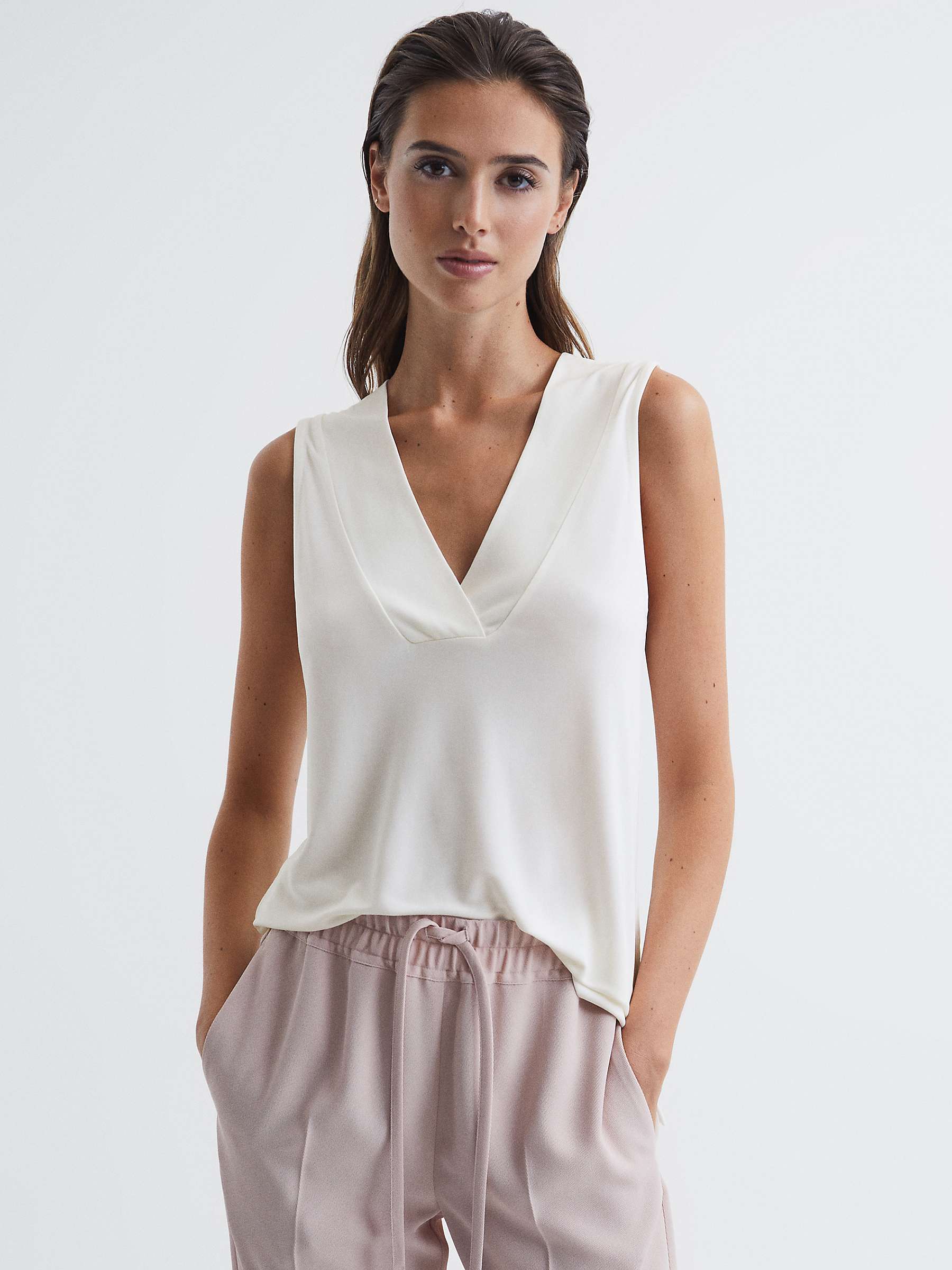 Buy Reiss Taylor V-Neck Sleeveless Top Online at johnlewis.com