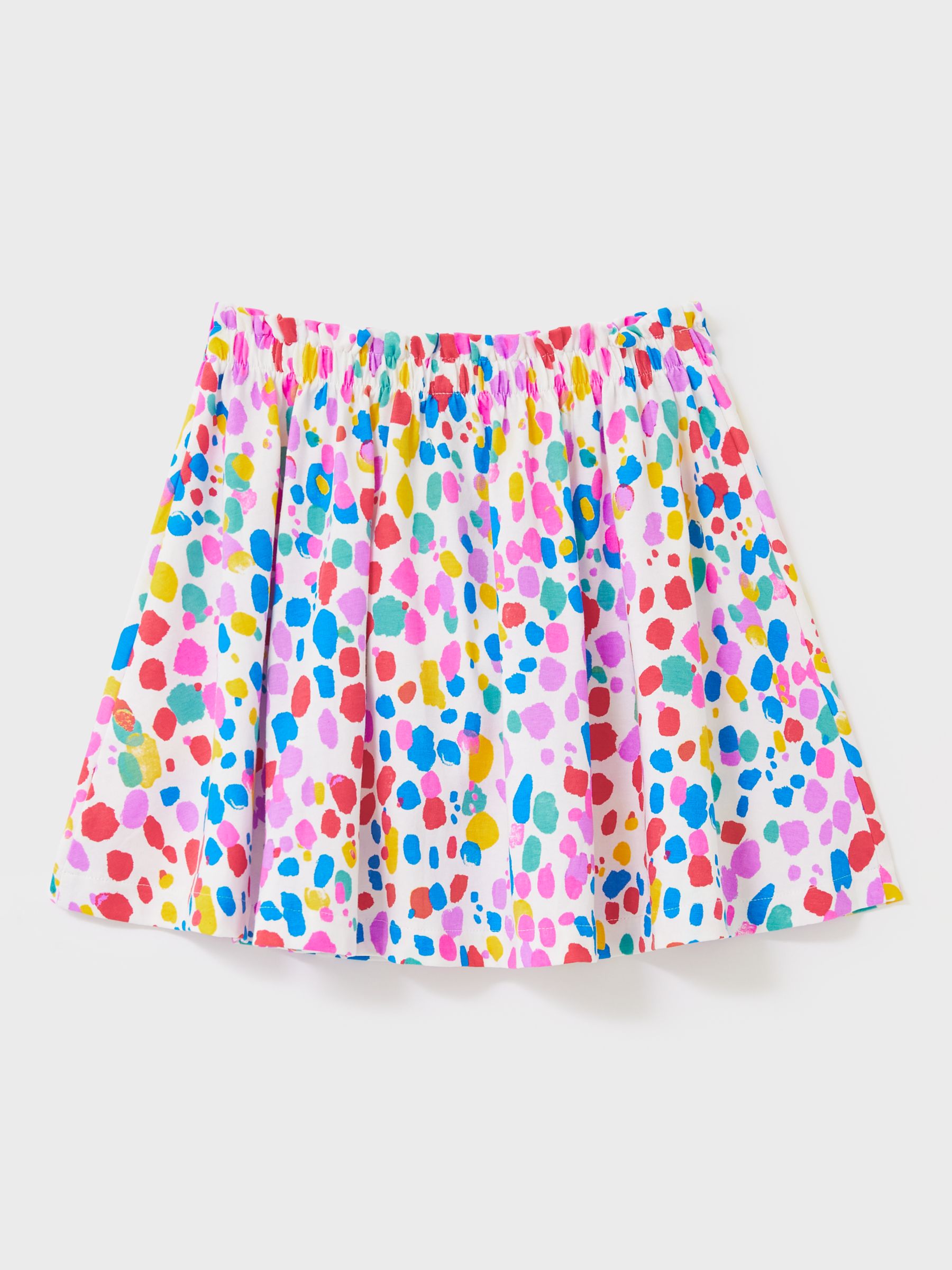 Crew Clothing Kids' Paint Print Skirt, White/Multi at John Lewis & Partners