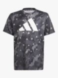 adidas Kids' Bar Logo T-Shirt, Grey