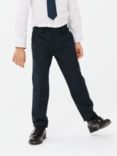 John Lewis Heirloom Collection Kids' Plain Single Pleat Tailored Trousers, Blue