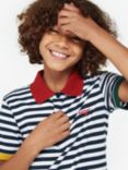 Barbour Kids' Floyd Striped Polo Shirt, Navy/Multi