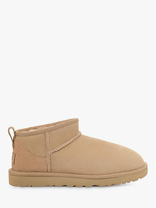 UGG Classic Ultra Mini Sheepskin and Suede Ankle Boots, Driftwood