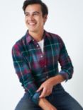 Crew Clothing Brushed Fleece Check Shirt, Red Wine