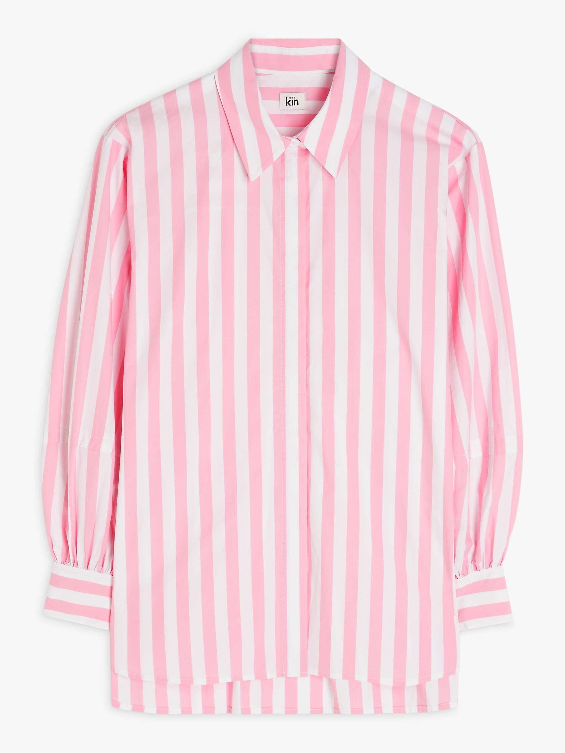 Buy Kin Stripe Curved Hem Long Sleeve Shirt Online at johnlewis.com