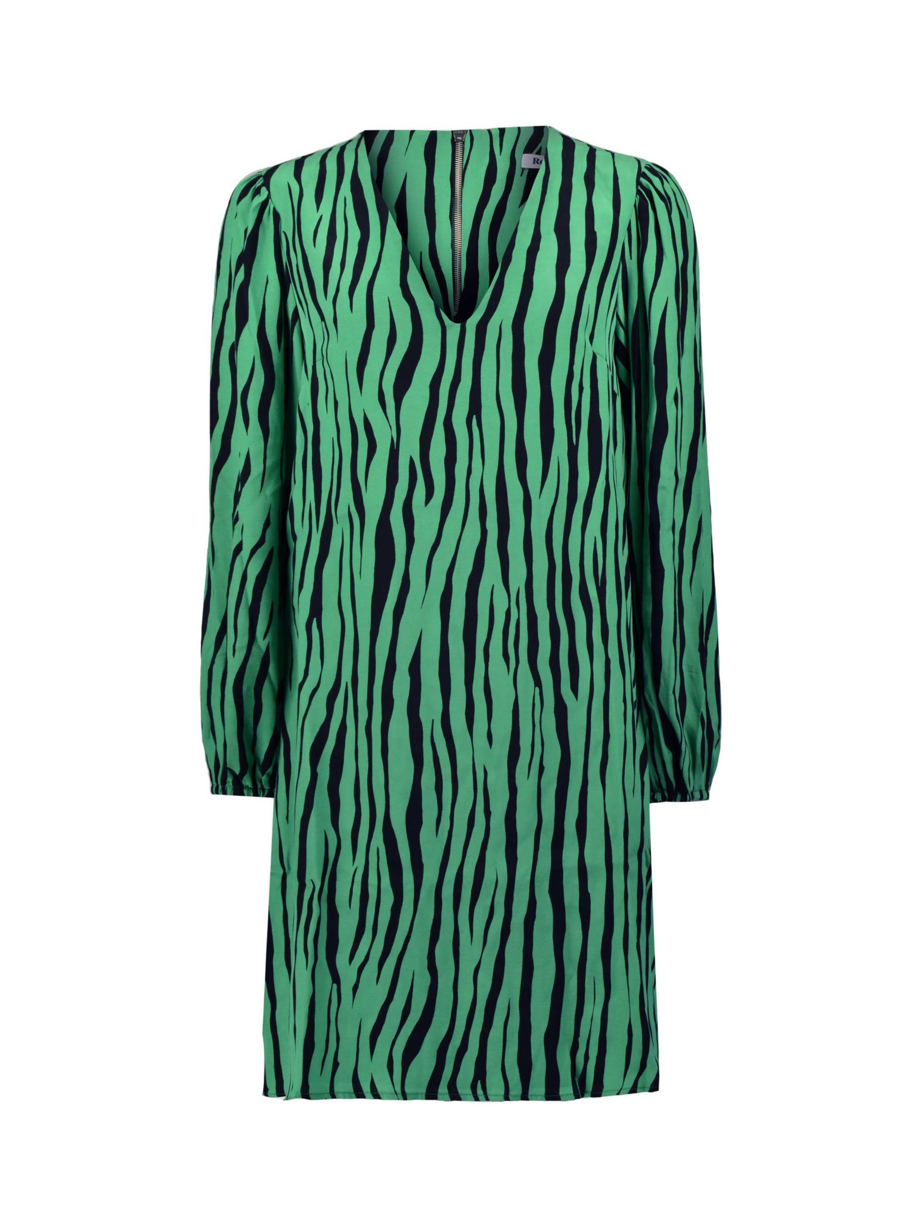 Buy Ro&Zo Long Sleeve Zebra Print Tunic Dress, Green/Black Online at johnlewis.com