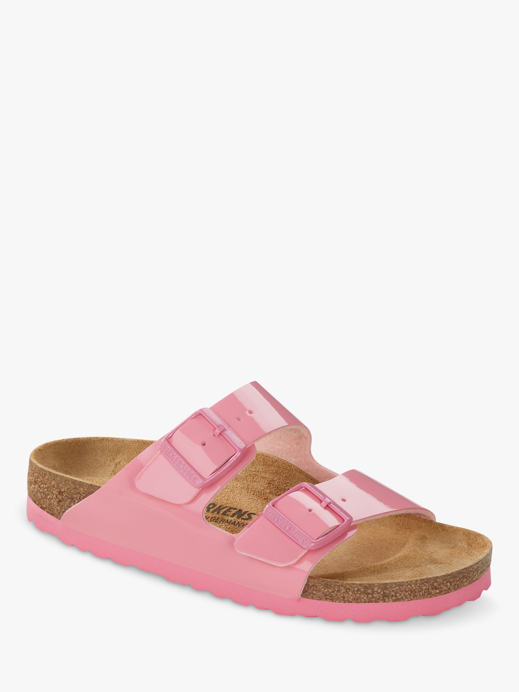 Birkenstock Arizona Regular Fit Patent Leather Sandals, Candy Pink at ...