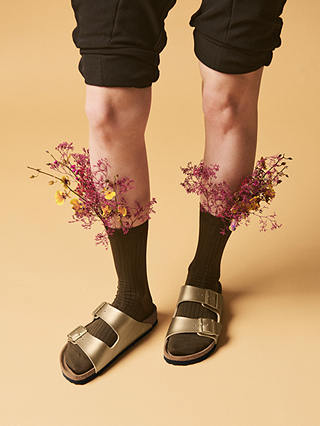 Birkenstock Arizona Regular Fit Birko Flor Double Strap Sandals, Gold