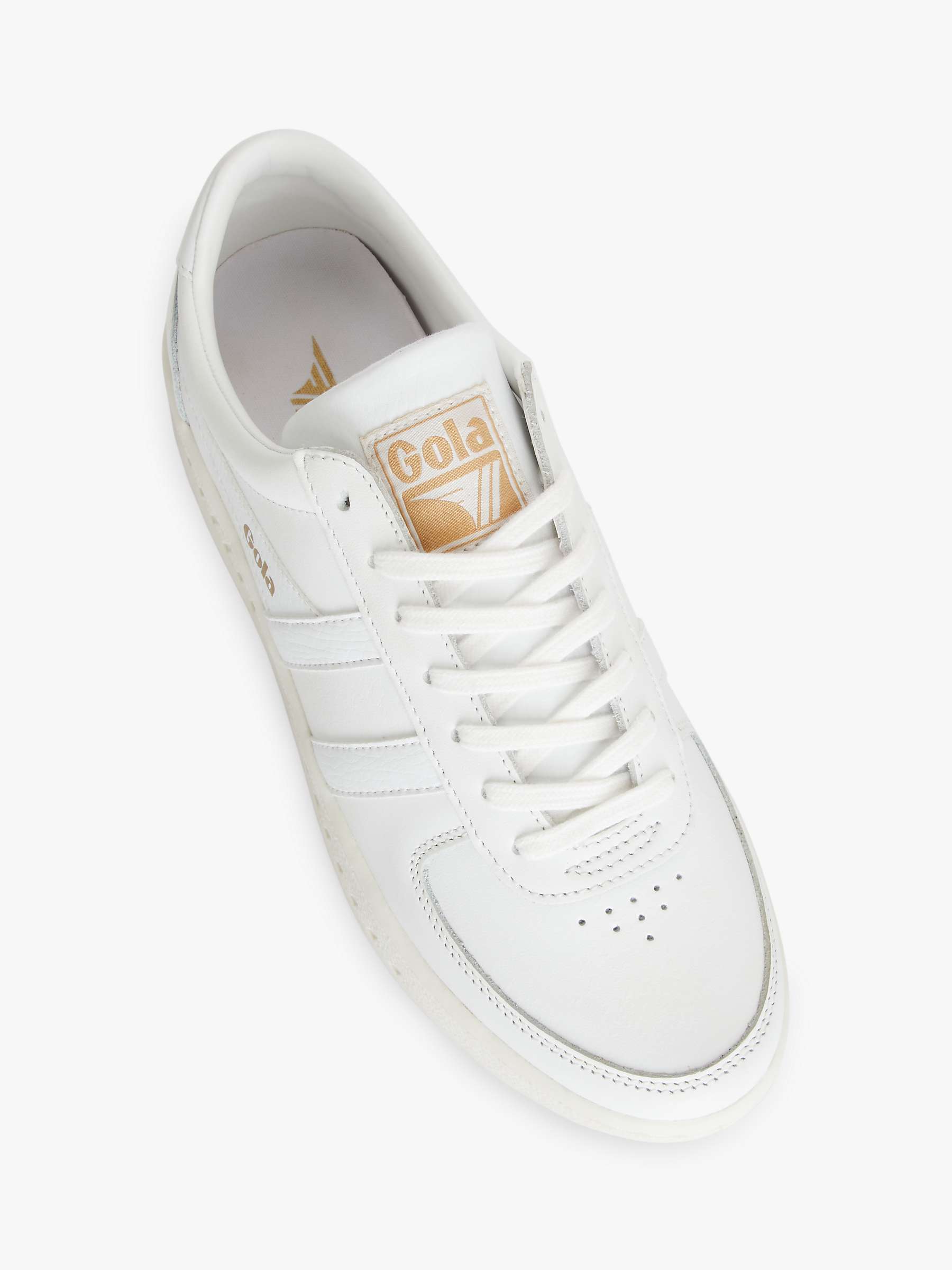 Gola Grandslam Trident Leather Trainers, White at John Lewis & Partners