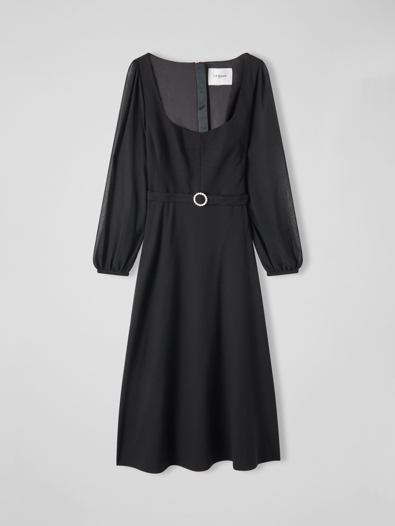 L.K.Bennett Perdy Midi Dress, Black at John Lewis & Partners