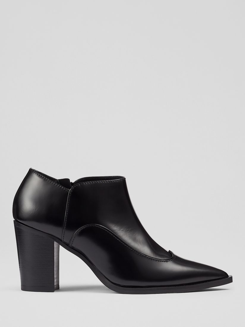 L.K.Bennett Frances Leather Shoe Boots, Black