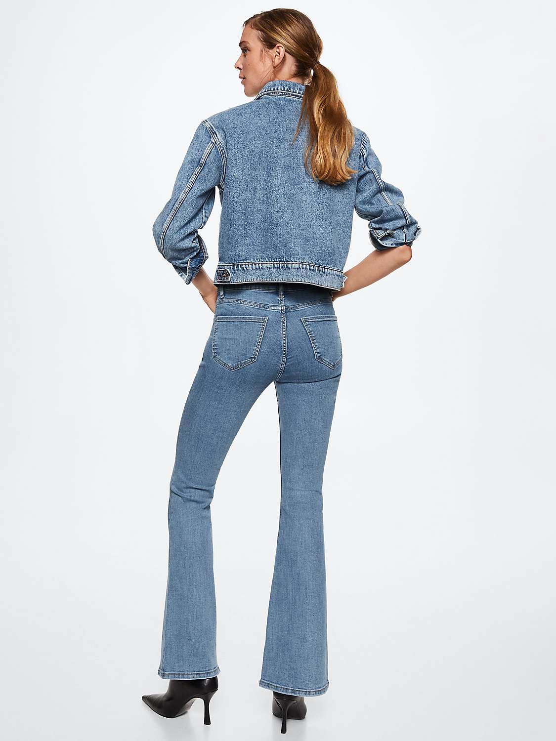 Mango Flared Jeans, Blue at John Lewis & Partners