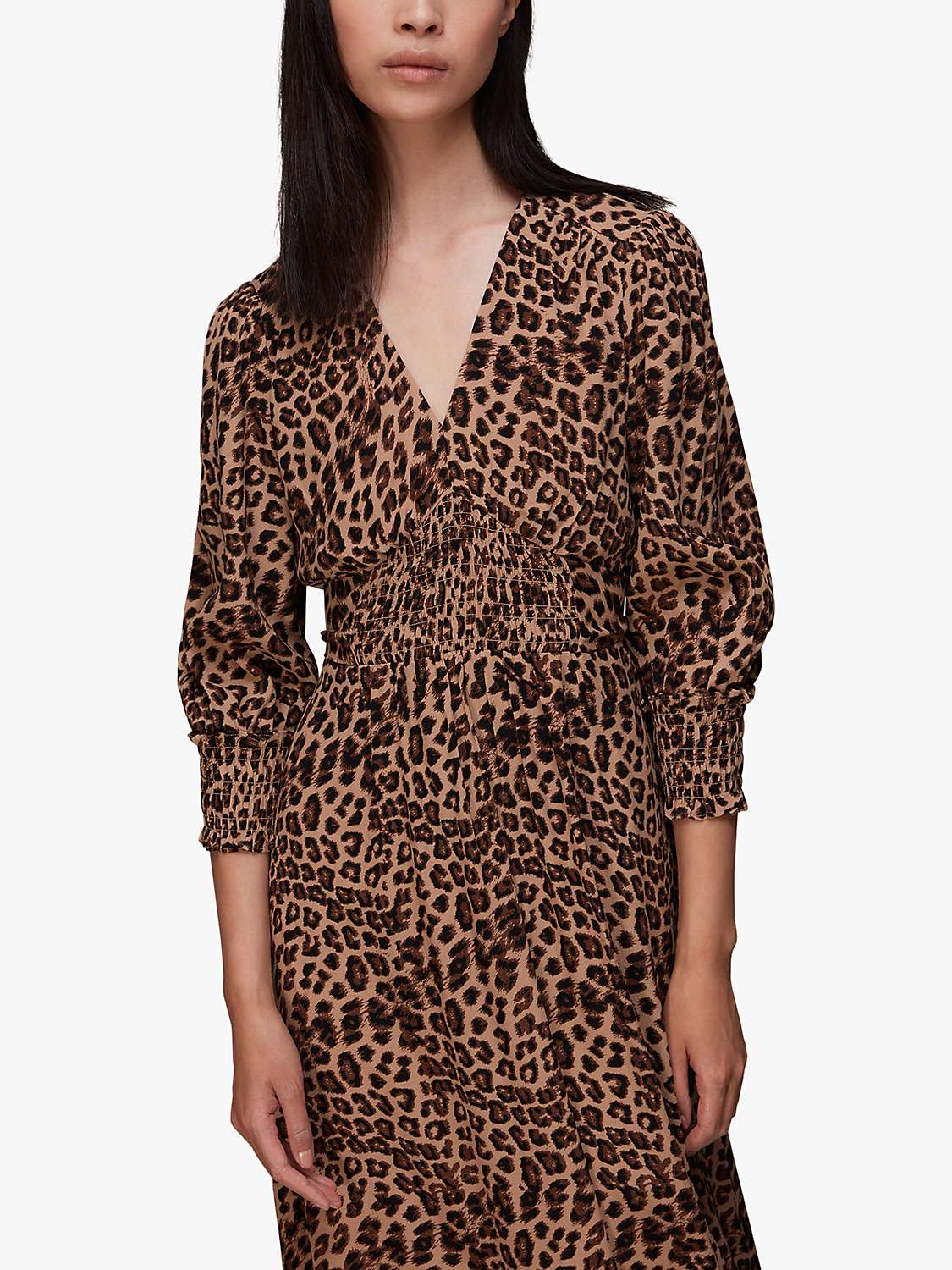 Buy Whistles Jungle Cheetah Shirred Dress, Multi Online at johnlewis.com
