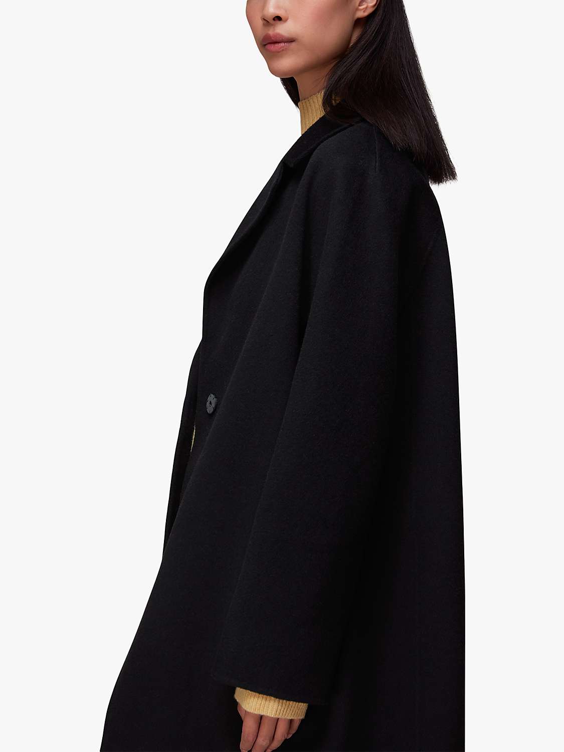 Buy Whistles Double Faced Wool Blend Coat, Black Online at johnlewis.com