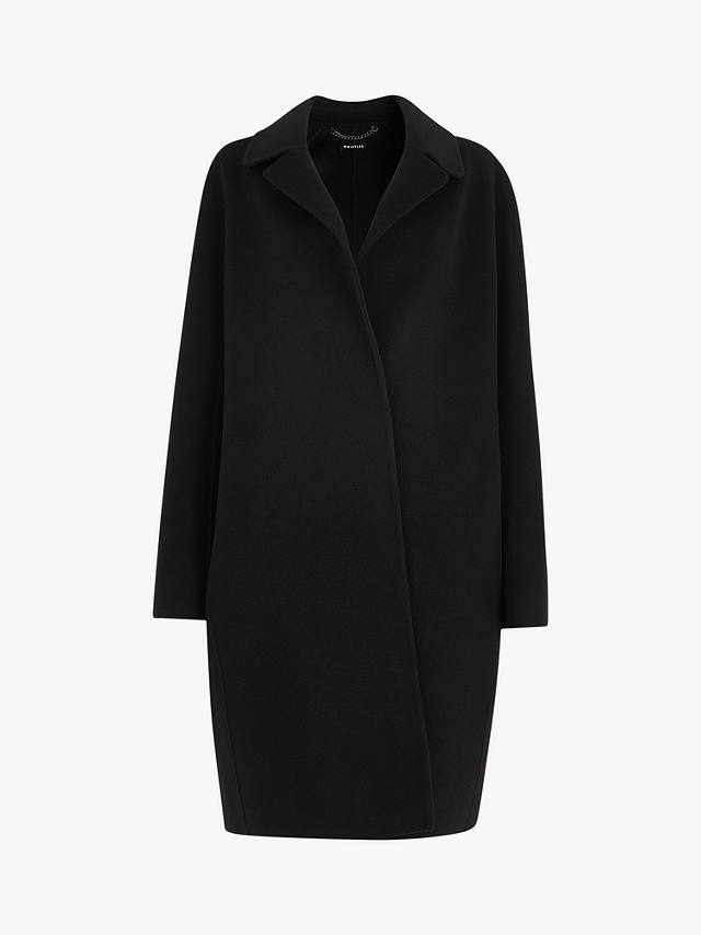 Whistles Double Faced Wool Blend Coat, Black
