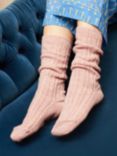 Brora Cashmere Bed Socks, Antique Pink