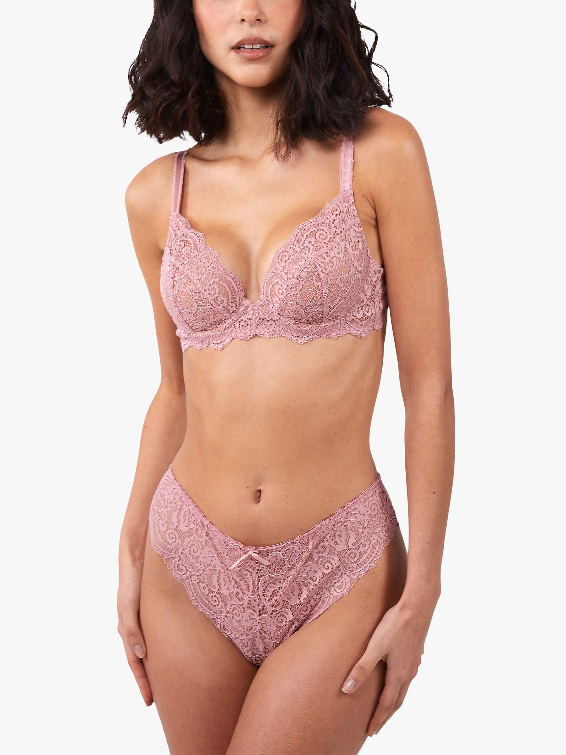 Buy Wolf & Whistle Ariana Lace Plunge Bra Online at johnlewis.com