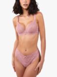Wolf & Whistle Ariana Lace Plunge Bra, Ash Rose
