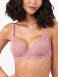Wolf & Whistle Ariana Lace Plunge Bra, Ash Rose