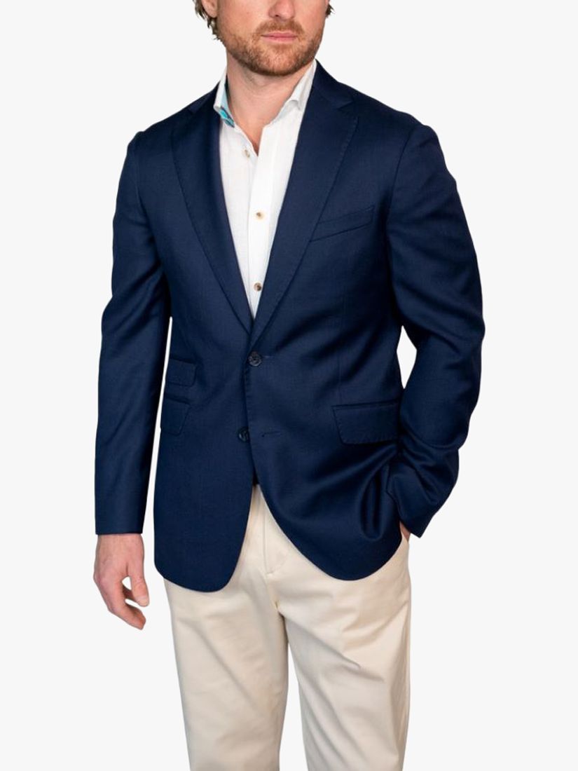 Prive French Blue Blazer With Mother Of Pearl Buttons