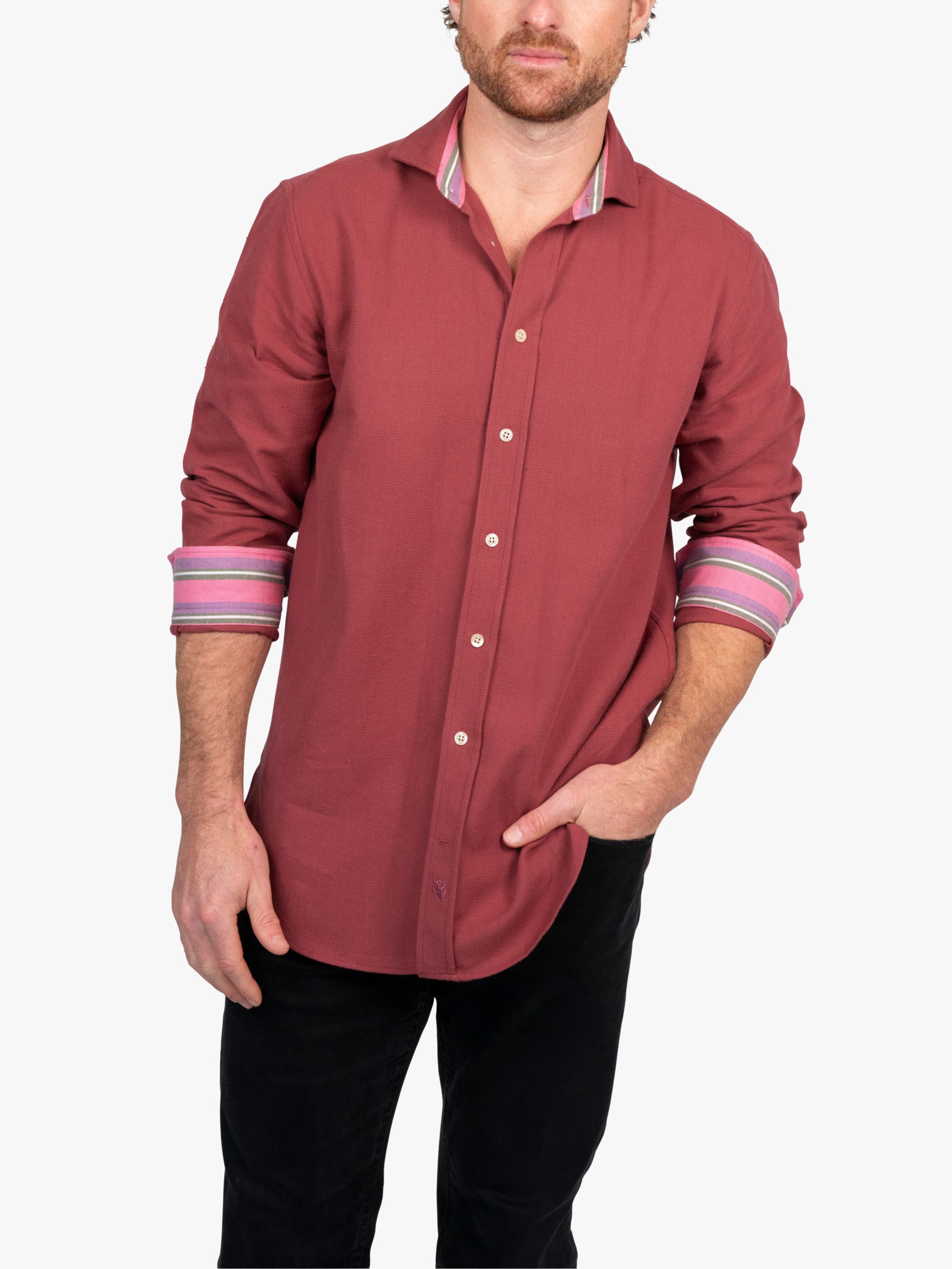 KOY Oxford Cotton Shirt, Orange Coral, S
