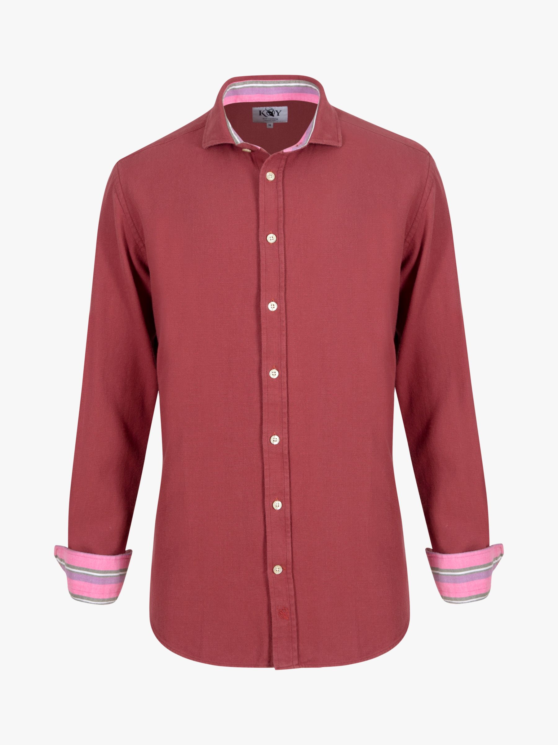 KOY Oxford Cotton Shirt, Orange Coral, S