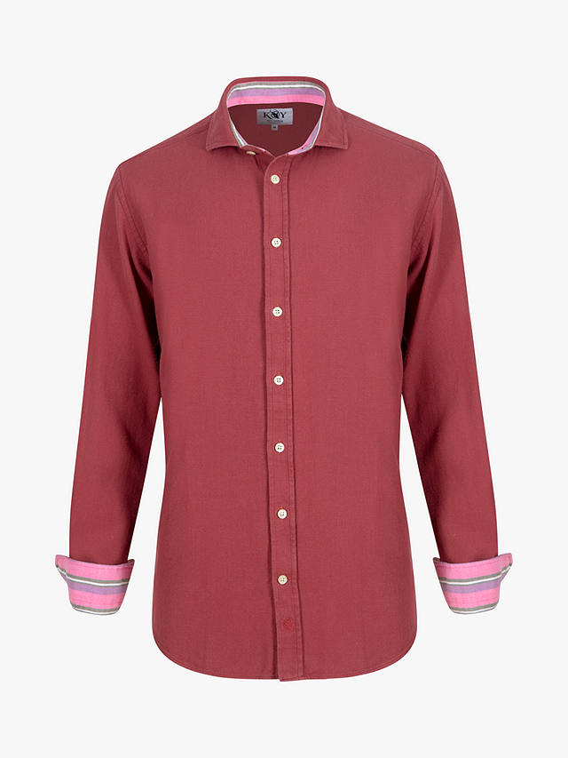 KOY Oxford Cotton Shirt, Orange Coral