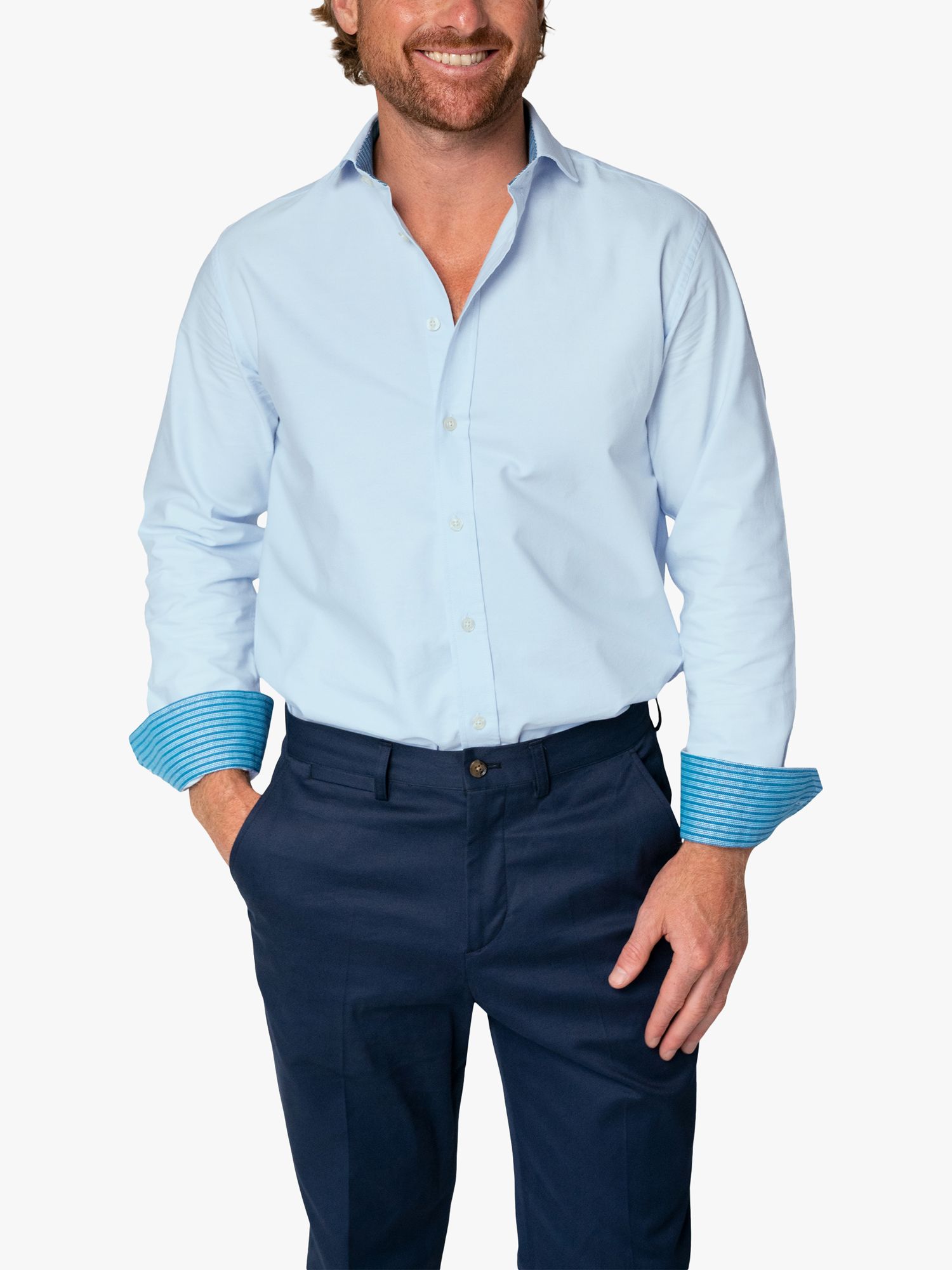 KOY Oxford Cotton Shirt, Blue Light, S